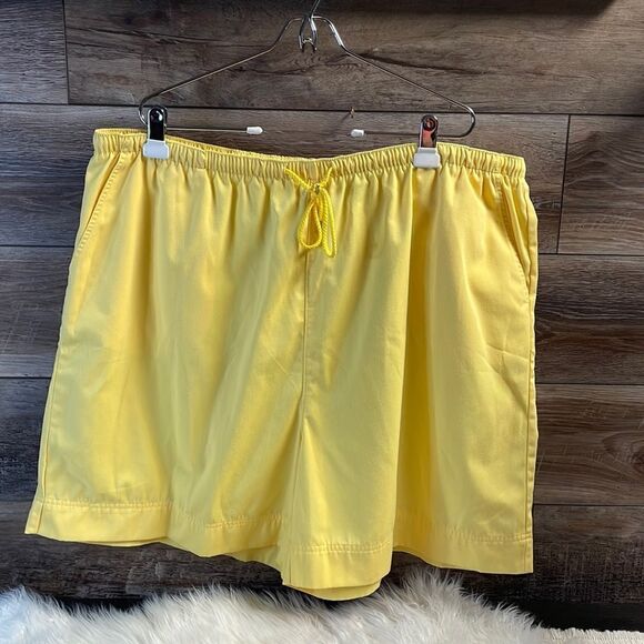 Coral Bay Plus Size Ladies Cotton Blend Elastic Drawstring Shorts Size 3X Yellow - Picture 1 of 4